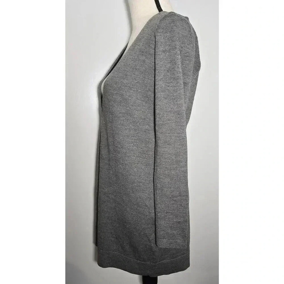 Eileen Fisher Long Cardigan Sweater Button Front Italian Merino Wool Gray SZ XS - Picture 3 of 8
